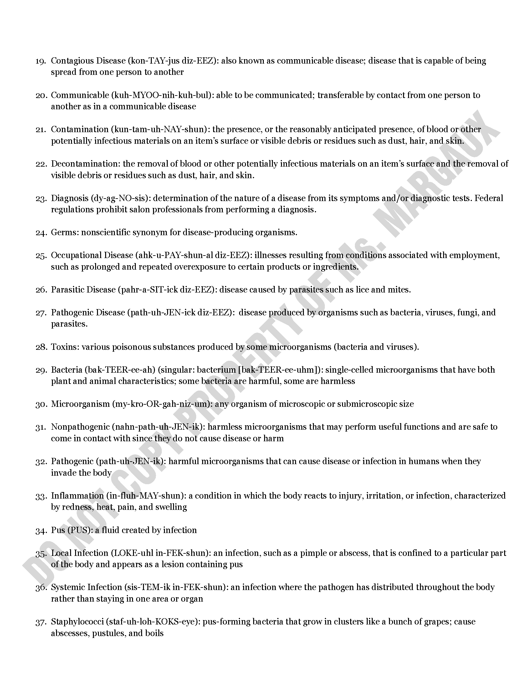 Infection Control Vocabulary Page 2